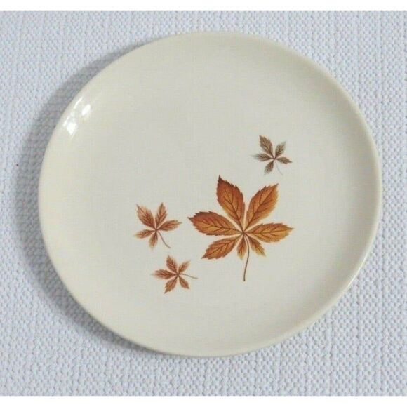 Vintage Taylor Smith & Taylor Ever Yours Random Leaves Dessert Plate 6.5" - Picture 4 of 5
